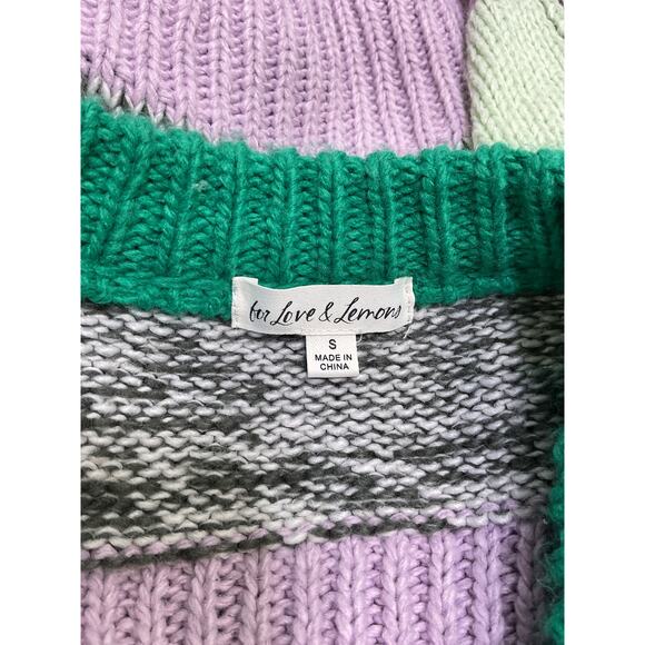 For Love & Lemons 'Finley' Green Acrylic Sweater Size S - Picture 4 of 5
